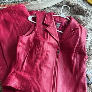 Wilson’s leather HOT PINK BARBIE 2-piece vest and pants